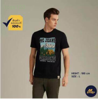 Mc Summer เสื้อยืด Jeans เป็นเสื้อยืดพิมพ์ลายสไตล์คลาสสิกของ Mc Jeans ทำจากผ้าฝ้ายอเมริกัน 100% เนื้อนุ่มมาก 016 Trendy mens versatile T-shirt