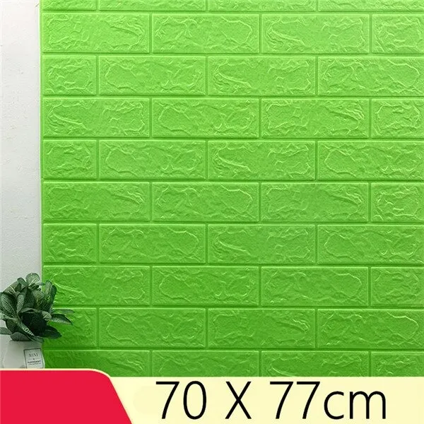 FOAMBRICKS 70CM X 70CM YELLOW GREEN BRICKS FOAM BRICKS ACCENT WALL ...