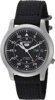 SEIKO Mens SNK809 SEIKO 5 Automatic Stainless Steel Watch with Black Canvas Strap