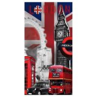 【✴COD✴】 liguoyin Classic Modern London Beach Towel British Flag Rundage London Bus Big Ben Travel Lightweight ผ้าเช็ดตัวสำหรับกีฬาสำหรับสระว่ายน้ำ