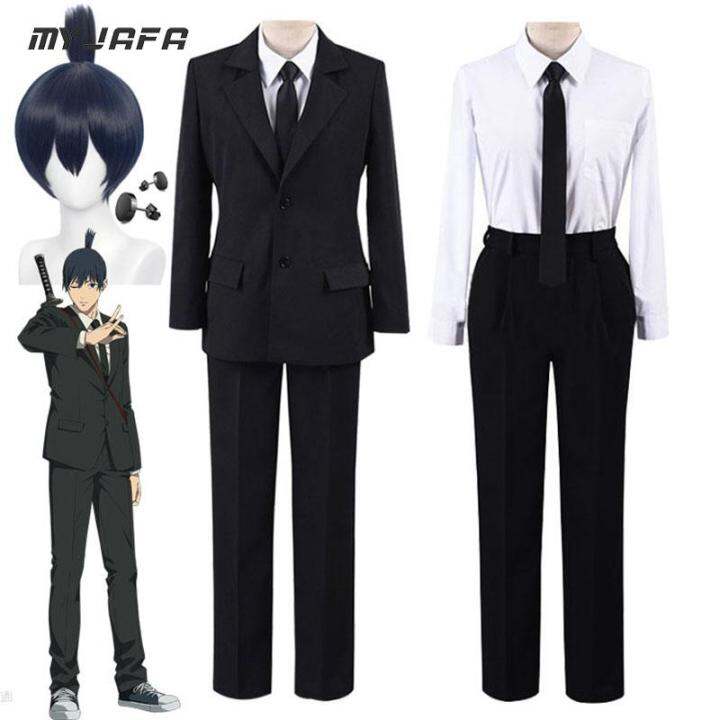 Anime Chainsaw Man Aki Hayakawa Cosplay Costume Wig Devil Hunters