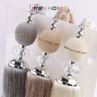 One Pair Multiple Colour Flocked Crystal Ball Curtain Tassels Fringe Luxury Accessories Home Decoration