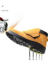 【Fashion Living】?[ คลังสินค้า ] Safety shoes รองเท้าเซฟตี้ รองเท้าเซฟตี้หุ้มข้อ หัวคอมโพสิท สีน้ำตาลอ่อน เหมาะกับการทำงาน?