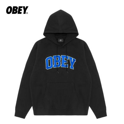 Obey เสื้อฮู้ดดี้ แขนยาว พิมพ์ลายตัวอักษร อินเทรนด์ ลําลอง สําหรับผู้ชาย lwk