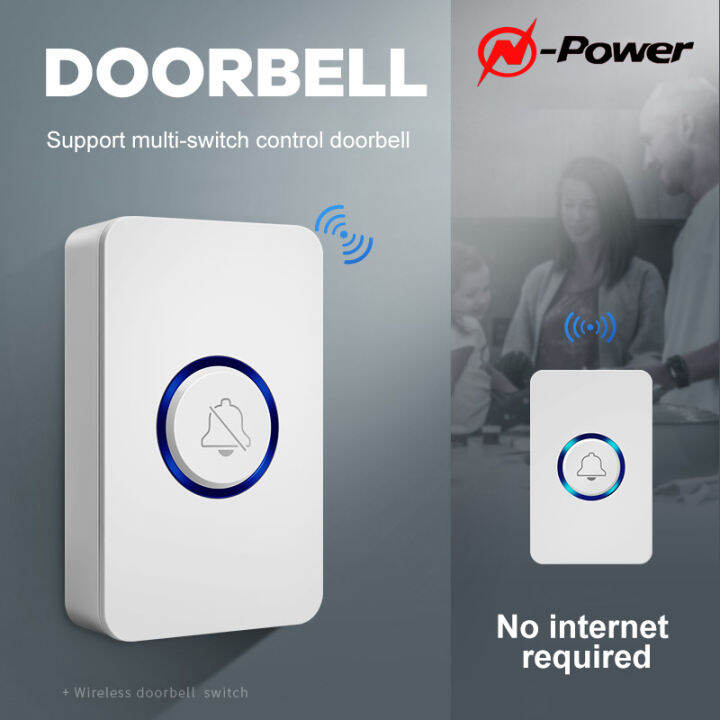 [In Stock] NPower Waterproof Wireless Doorbell LED 60 Chime Songs