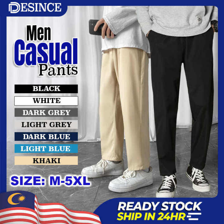 🇲🇾 DESINCE Men Casual Pants Man Long Pants Straight Cut Trousers Loose