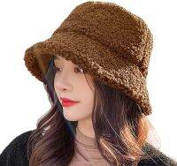 【Laoxiao YYDS】หมวกไหมพรมผู้หญิง Lambs Wool Bucket สำหรับ LadiesWinter Warm Hat