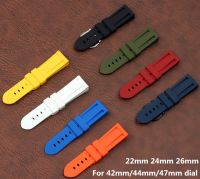 （Bar watchband）22มม. 24มม. 26มม. BlackRedarmy Greenwatch วงยางซิลิโคนสายนาฬิกาข้อมือแทนที่ ForStrap หัวเข็มขัด