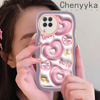 เคส M22 Chenyyyka ปลอกสำหรับ Samsung Galaxy A22 4G A22 5G 3D ลายการ์ตูนน่ารักความรักสุดสร้างสรรค์สีสันสดใสขอบเคสโทรศัพท์แบบใสนิ่มป้องกันเลนส์กล้องกรอบเคสซิลิโคนกันกระแทกใส