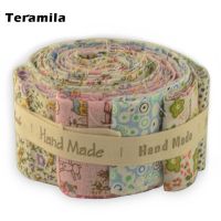 【YF】 Teramila Cotton Fabric Printed 5x50CM Jelly Roll Strips 6-9 Pcs/Lot Telas Patchwork Tissus Quilts