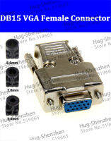 ด้านบน D-sub 15-pin DB15 VGA ปลั๊ก3แถว (หญิง) โมดูลขาแข็งที่ถอดออกได้เปลือกโลหะปกที่อยู่อาศัย-5ชิ้นล็อต