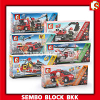 ชุดตัวต่อ SEMBO BLOCK หุ่นยนต์มรานฟอเมอร์ ทีมกู้ภัย robot 6 in 1 SD103093-103098 transformer Mecha of Steel Fire Rescue