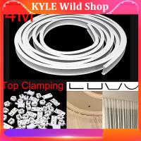 KYLE Wild Shop 4M Top Clamping Curved Curtain Track Rail Flexible Ceiling Mounted Straight Windows Balcony Curtain Pole Accessories