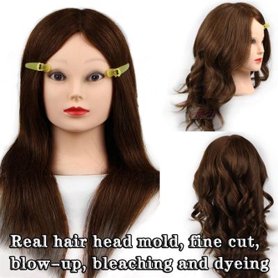 hot！【DT】❁☽✶  real Hair salon model head hairdresser training hairstyle doll beauty styling hair accessories display fine