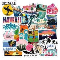 10/30/50PCS Cartoon Outdoor Hawaii Surfing Stickers Summer Tropical Beach Surfing DIY Toys Surfboard Skateboard Decal Sticker F5 Stickers