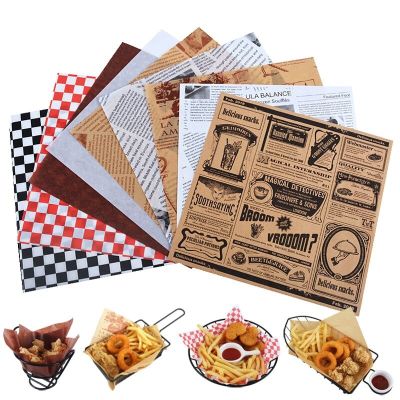 20PCS Oil-Proof Baking Paper Non Stick Food Wrapper Paper Bread Burger Fries Basket Pizza Baking Sandwiches Oil Paper