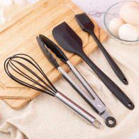 Black Silicone Kitchenware Non-stick Cooking Tool Spatula Ladle Egg Beaters Shovel Spoon Soup Cookware Utensil Kitchen Cookware