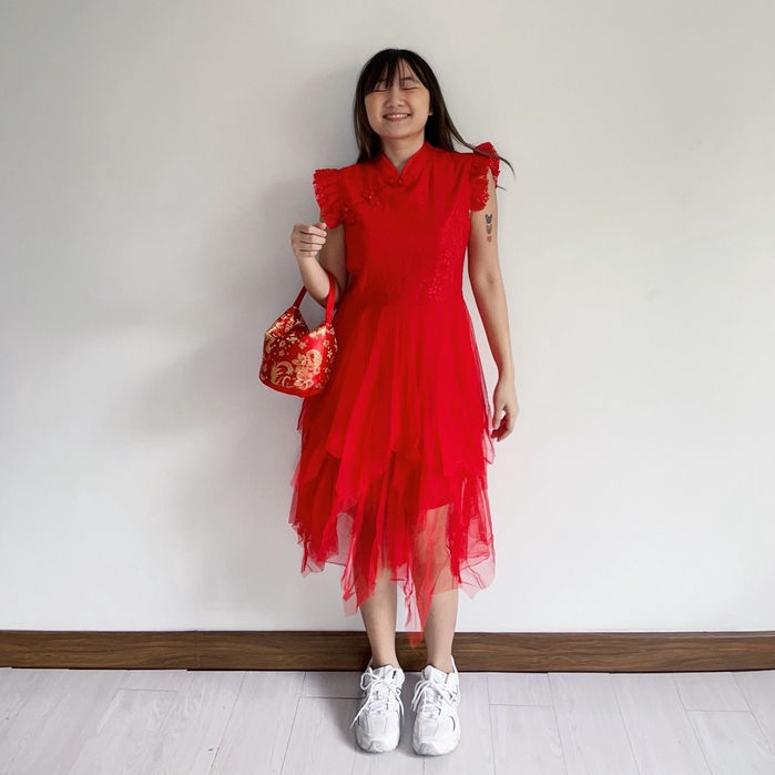chinese-dress-i-เดรสตรุษจีน-กี่เพ้า-ชุดตรุษจีน-กี่เพ้าตรุษจีน-เซ็ตตรุษจีน-ชุดสีแดง-เดรสสีแดง