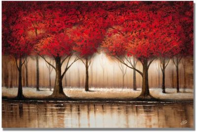 ขบวนพาเหรดของต้นไม้สีแดงโดยผู้เชี่ยวชาญภาพสีบนผ้าใบศิลปะ