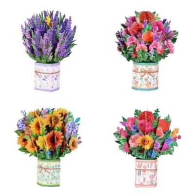 3D Pop Up Greeting Mothers Day Cards Bouquet Flowers Greeting Card for Mom Wife