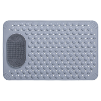 Bathtub Mat Non- Rubber Shower Mat with Drain Holes Suction Cups, Quick Drain, Feet Massage, Bath Mat