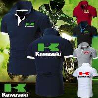 คุณภาพสูงรถจักรยานยนต์ Kawasakifashion,เสื้อเชิ้ตแขนลายสั้น Polo เสื้อยืดของผู้ชายเสื้อกีฬาลำลอง2023