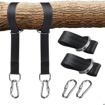 Swing Rope Tree Hanging Straps Kit Hammocks Hooks For Swings Carry Pouch Easy Installation With Safer Lock Snap Carabiner
