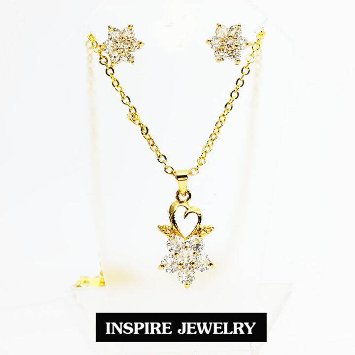 inspire-jewelry-ชุดเซ็ทจี้คริสตัลมีเพชรข้าง-งานจิวเวลลี่-ฝังเพชรcz-เพชรพลอยสวยเกรด-aaa-เพชรวิ้งเจิดจรัส-size-2x1-5cm-สร้อยคอ18-สามารถถอดเปลี่ยนจี้อื่นๆ-ได้-งานดีไซด์-งานแบบร้านเพชร-พร้อมกล่องกำมะหยี่ส