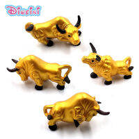 4Pcs Golden Bull Fighting รุ่น Animal Action Figures Miniature Figurine Home Garden Dollhouse ตกแต่ง DIY อุปกรณ์เสริมของเล่น Gift