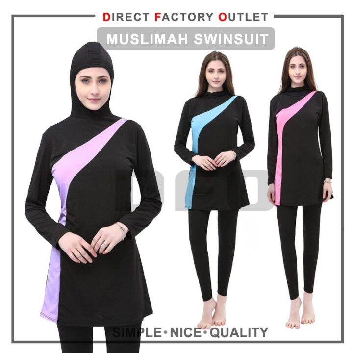 DFO Muslimah Swimsuit Hijab Women Female Swimming Suit Baju Renang Plus ...