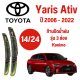 ก้านปัดน้ำฝน Toyota Yaris รุ่น 3 ช่อง Kanimo (14/24) ปี 2006-2022 ที่ปัดน้ำฝน ใบปัดน้ำฝน ตรงรุ่น Toyota Yaris  (14/24) ปี 2006-2022  1 คู่