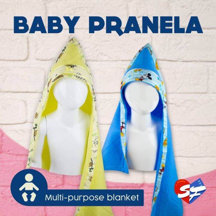 Baby Pranela Blanket with Hood Cotton Receiving Towel (Plain Colors w