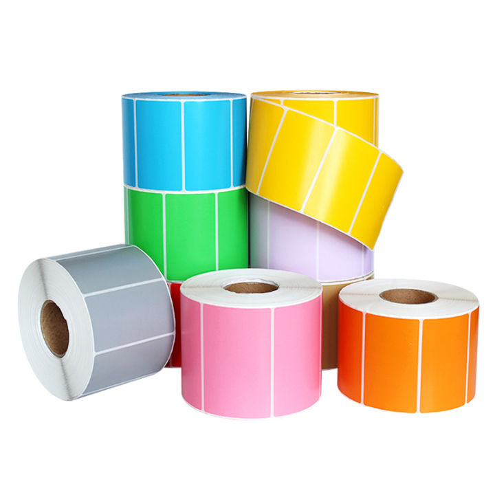 three-proof-color-thermal-label-paper-100-80x70-60-50-red-orange-yellow-green-blue-powder-brown-self-adhesive-barcode