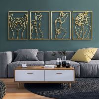 Women Body Line Art Silhouette Iron Hanging Painting Home Wall Decor Nordic Modern Metal Pendant Office Living Room Decoration