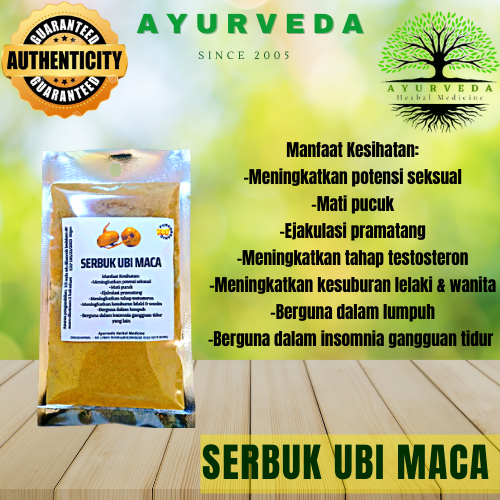Ayurveda 100 Serbuk Ubi Maca 20gm ORIGINAL*labtest approved* Lazada