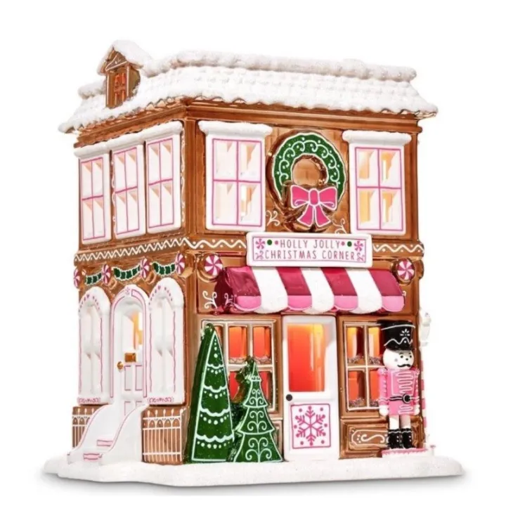 (แท้) ที่วางเทียน Gingerbread House Luminary 3wick Candle Holder Bath