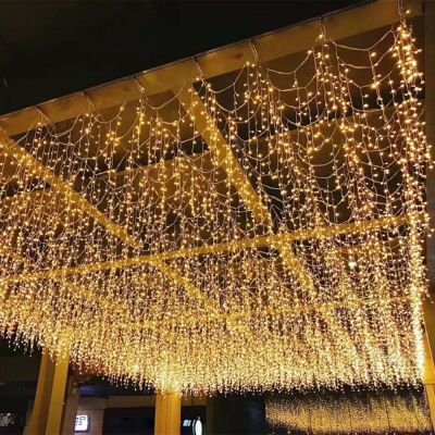 【❖New Hot❖】 wangshenghui ไฟสายม่านไฟประดับ Led ยาว4เมตรไฟประดับสวยงามปีงานเลี้ยงงานแต่งงาน220V