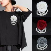 Korea Simple Big Fabric White Flowers Brooches for Women Fashion Clothes Corsage Clothing Jewelry Accessories Wholesale Gifts