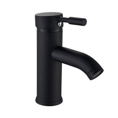 SHBSHAIMY Basin Faucet Black Deck Mounted Brass Body Glass Spout Bathroom Faucet Single Handle Cold Hot Water Mixer Tap