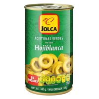 จัดมาให้คุณ?( X 1) [1แถม1] JOLCA SLICES GREEN HOJIBLANCA 345 gm. มะกอกเขียวไร้เมล็ดแบบสไลด์ 345 g.  [JO08+JO08]