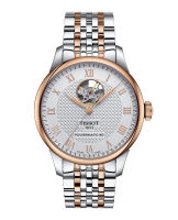 Tissot Le Locle Powermatic 80 Open Heart ทิสโซต์ เลอ โลค พาวเวอร์เมติค T0064072203302 สีเงิน ทองชมพู นาฬิกาผู้ชาย