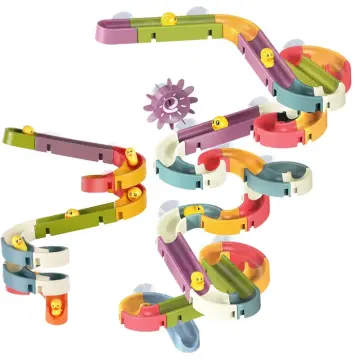 48pcs Bath Track Slide Toy for Toddler Kids Shower Educational DIY