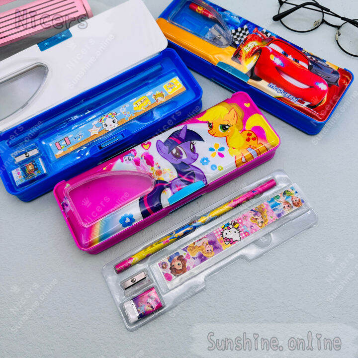 A-2220 Plastic pencil case set with pencil eraser pencil sharpener ...