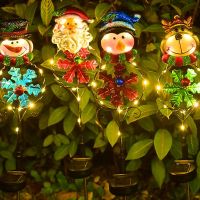 4 Styles Christmas Solar LED Light Snowman Elk Penguin Landscape Garden Yard Lawn Lamp Outdoor Waterproof Home Decoration Lights