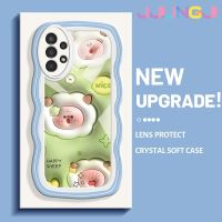 Jlingji เคส A04s A13กาแลคซี5G ลายการ์ตูน3D มีความสุขแกะดีไซน์ใหม่คอลโลเวฟบอร์กันกระแทกแบบใสนิ่มเคสมือถือโปร่งใสลายกล้องถ่ายรูปที่สร้างสรรค์เคสซิลิกาเจลป้องกัน