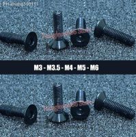 M3 M3.5 M4 M5 M6 Aluminum Alloy Flat Head Socket Cap Screw Black - Anodized Countersunk Head Allen Bolts Hex Drive DIN 7991