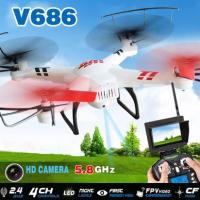 WL ของเล่น V686 V686G 5.8G FPV Live 720P Video พร้อม2MP กล้อง HD 2.4G 4CH 6-ไจโรแกน RTF โดรน RC Ar Drone H9D H12C X8W X8G