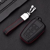 ❃✆◇ Car 4D Leather Key Case Cover Holder Pocket For 2018 Toyota Camry Land Cruiser Prado Corolla CHR CH-R Hybrid Prius RAV4 4 Button