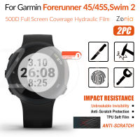 Zenia 2PCS HD ตัวป้องกันขอบโค้งแบบเต็มหน้าจอฟิล์มสำหรับ Garmin Forerunner 45 45S Forerunner45 Swim 2 Swim2 สมาร์ทนาฬิกา HD 9H ล่องหนไม่แตกหักที่มองไม่เห็น TPU Soft ฟิล์มป้องกันฟิล์มป้องกันการระเบิดป้องกันรอยขีดข่วนฟิล์ม