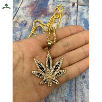 [สินค้าพร้อมจัดส่ง]⭐⭐Hip Hop สร้อยใบไม้, Weed necklace, 420 accessory.[สินค้าใหม่]จัดส่งฟรีมีบริการเก็บเงินปลายทาง⭐⭐